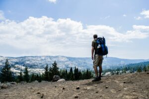 Hiking trail surrounded by natural scenery